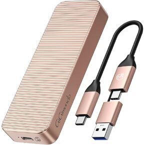 AJM40C 40Gbps NVMe Enclosure - CNC Processed Aluminum Shell, Thunderbolt 3/4 Compatible, Up to 8TB, UASP Supported, M.2 Caddy for NVMe M Key SSD, 2280 Only, Grey