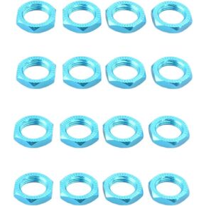 16pcs Aluminum Wheel Nuts 17mm Thread for 1/7 1/8 RC Model Car Trucks Off Road ARRMA 6s Karton Typhon Mojave HSP Redcat Himoto Upgrade Part Blue
