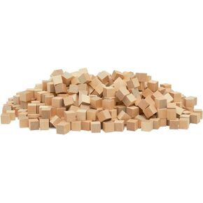Wooden Blocks, 1/2 Inch Unfinished Wood Blocks for Crafts, Pack of 100 Wooden Cubes, Plain Wooden Blocks for Baby Shower, Small Blank Wooden Blocks, STEM, Building, Birch Wood Cubes for Crafts