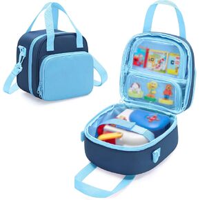 LoDrid Carrying Case Compatible with Little Tikes Story Dream Machine Starter Set, Multiple Pockets for Books and Accessories, Blue, Bag Only (Patent Design)
