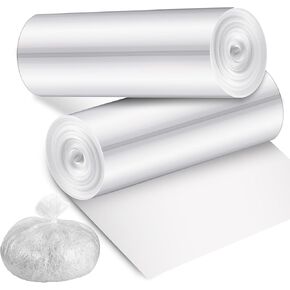 Baderke 40 Pcs Shredder Bags 15 Gallon Paper Shredder Waste Bags 26'' x 30'' White Clear Trash Can Liners for Small Shredders