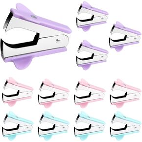 12 Pack Staple Remover Tool, Multicolored Staple Puller Remover for Classroom Office Home School Easy Nail Removal 3 Colors