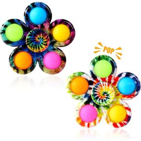 Gigilli Fidget Spinners Pop 2 Pack, Kids Christmas Stocking Stuffers Sensory Fidget Toys for Kids 8-12 4-8 Bulk, ADHD Autism Fidget Toys for Toddler 1-3 Boys Girls, Classroom Prizes Birthday Gifts