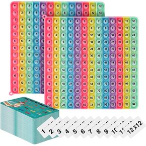 AK-SHIP 7.8in Big Size P0pp Math Toys , Rainbow Square Fidget Ttoy 100bubbles Stress Relieving Fidget Game for Teachers to Create Kinds of Math Manipulatives【with 1-100 Numbers Tables】