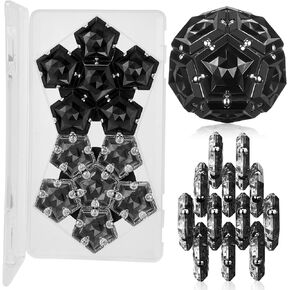 LAFFTRAK Magnetic Fidget Sphere Magnet Toys - Crystal Diamond Blue - Magnets Sensory Toys - 12 Piece Set - Creativity Beyond Imagination, Inspirational, Recreational, Fun Desk Toy for Adults