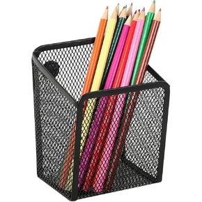 LUCYCAZ Magnetic Pen Holder - Single Magnetic Pencil Locker Holder Organizer, Strong Magnets Mesh Marker Holder Pen Basket for Whiteboard, Refrigerator and Locker