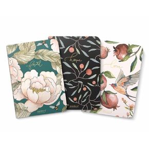GraceLaced Lined Notebooks, Set of 3, Faith, Hope, Love