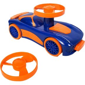 Spinz Pull Back Fast Crashing, High Flying Race Car - Blue & Orange