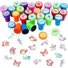 36 Pcs Animal Stamp for Kids Sea Animals Ocean Life Stampers Ocean Themed Party Gifts Classroom Rewards Self Ink Stamps for Birthday Gift Favor Supplies Teacher Stamps