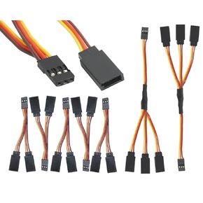 Servo Y Harness Leads Splitter Cable，JR/Futaba Style Servo Splitter Cable（5PCS 1to2 and 2PCS 1to3）