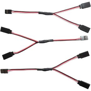 Apex RC Products 3 Pack - 6" / 150mm Futaba Style Servo Y Harness 1030