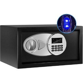 Safe Box with Sensor Light,Hidden Safe Box with Key & Digital Lock for Home and Company. Electronic Security Safe Box Wall or Cabinet Fixed Design, 0.4 Cubic Feet