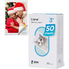 Liene Zink Photo Paper 2x3″ 50 Sheets, Liene Premium Photo Printer Paper w/Adhesive Back, Waterproof, Smudge Proof, Tear Proof, Instant Photo Paper Compatible w/Liene 2x3″ Photo Printer Scrapbook