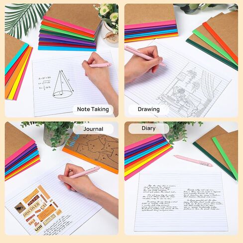 24 Pack Composition Notebooks Bulk, A5 Kraft Lined Notebooks College Ruled Journal withs Rainbow Spines, 60 Pages Travel Journals for School Office Supplies,8.3"x 5.5",12 Colors in Saudi Arabia