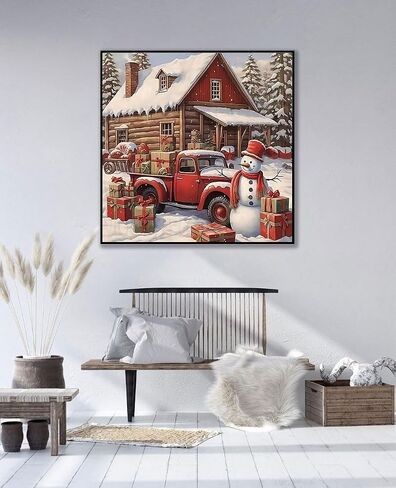 CHWGLFGG 5D Truck Diamond Art Kits for Adults Beginners,DIY Full Round Drill Diamond Painting Kits American Flag, Paint by Diamonds Dot Gem Art Crystal Easy,Home Wall Decor 13.7X 13.7Inch in Saudi Arabia
