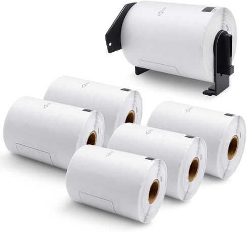 Label KINGDOM Replace for Brother DK-1241 Die-Cut Large Shipping Label, 4" x 6" (102 mm x 151 mm) 200/Roll for Thermal QL-1100 QL-1110NWB Label Printer (3 Paper Roll+1 Reusable Cartridge) in Saudi Arabia