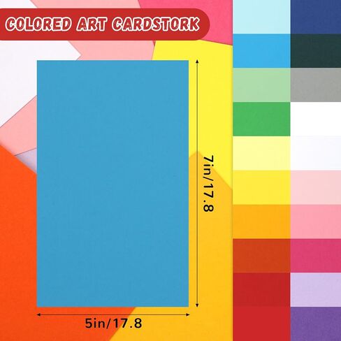 100 Sheets Colored Cardstock Blank Colorful Thick Paper 92LB/250gsm Cards Stock for Invitations, Postcards, Photos, DIY Crafts Greeting Card Making Scrapbook Supplies (4 x 6Inch) in Saudi Arabia