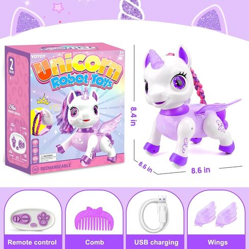 YOTOY Remote Control Unicorn Robot Toys for Kids Age 3 4 5 6 7 8 Years Old: Robot Pets for Kids, Robot Unicorns for Girls 4-6, Birthday Present for 3 4 5 6 Year Old Girl in Saudi Arabia