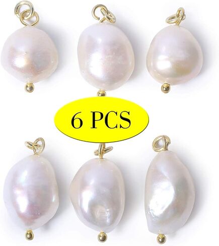 ALEXCRAFT Wholesale 6 PCS Freshwater Pearls for Jewelry Making Baroque Charms Small Freshwater Pearls Bulk in Kuwait