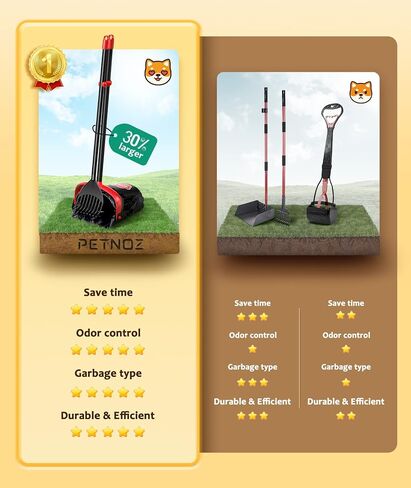 Large Swivel Bin & Rake Pooper Scooper with 40 Waste Bags, 36" Long Handle & 4 Bag Hooks Adjustable Dog Pooper Scooper for Large Dogs and Pets, Portable Non-Breakable Dog Poop Scooper in Saudi Arabia