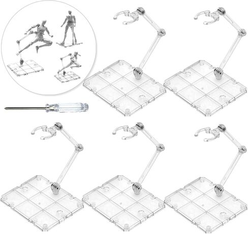 Action Figure Stand, 5PCS Assembly Action Figure Display Holder Base Doll Model Support Stand Compatible with HG RG SD SHF Gundam 1/144 Toy in Saudi Arabia