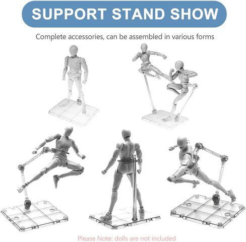 Action Figure Stand, 5PCS Assembly Action Figure Display Holder Base Doll Model Support Stand Compatible with HG RG SD SHF Gundam 1/144 Toy in Saudi Arabia