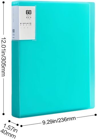 حافظة M&G 60 جيب بأكمام بلاستيكية 9.2x12، مجلد محفظة A4 مع واقيات أوراق شفافة، كتاب عرض فني، عرض 120 صفحة، منظم ورق المستندات للأعمال الفنية، المكتب (وردي) in Saudi Arabia