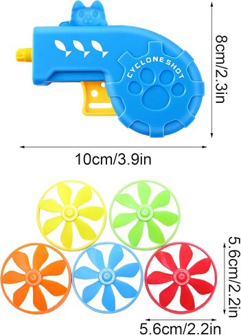 Sumind 18 Pieces Cat Fetch Tracking Interactive Toys with 5 Colors Flying Propellers for Indoor PET Cat Kitty Training Chasing (Blue, Cat) in Saudi Arabia
