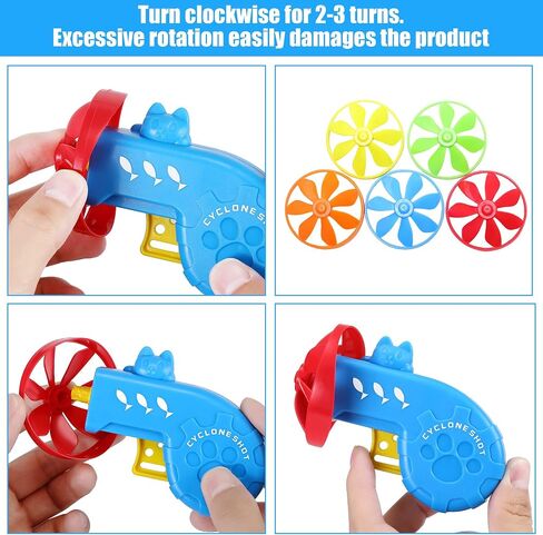 Sumind 18 Pieces Cat Fetch Tracking Interactive Toys with 5 Colors Flying Propellers for Indoor PET Cat Kitty Training Chasing (Blue, Cat) in Saudi Arabia