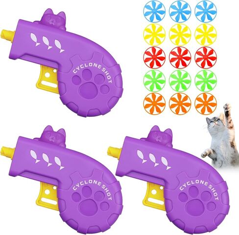 Sumind 18 Pieces Cat Fetch Tracking Interactive Toys with 5 Colors Flying Propellers for Indoor PET Cat Kitty Training Chasing (Blue, Cat) in Saudi Arabia