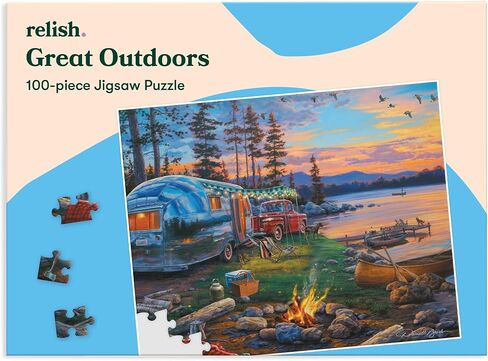 Relish 100 Piece Puzzles for Adults, Sunset in Paris Dementia Jigsaw Puzzle, Dementia Activities for Seniors in Kuwait