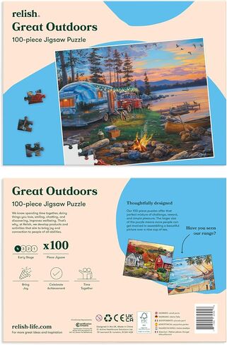 Relish 100 Piece Puzzles for Adults, Sunset in Paris Dementia Jigsaw Puzzle, Dementia Activities for Seniors in Kuwait