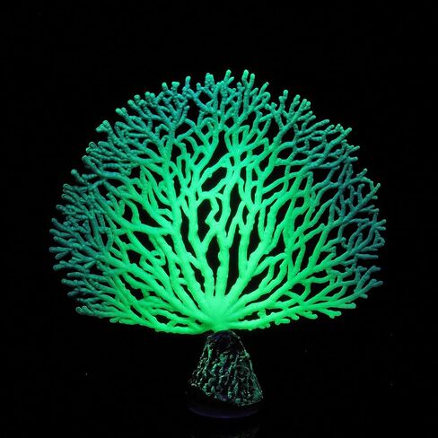 Glowing Fish Tank Decorations Plants, 4 pcs Glow Aquarium Decorations, Glowing Coral Plant Ornaments Lotus Kelp and Anemone in Saudi Arabia