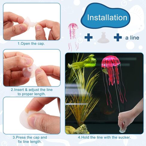 Glowing Fish Tank Decorations Plants, 4 pcs Glow Aquarium Decorations, Glowing Coral Plant Ornaments Lotus Kelp and Anemone in Saudi Arabia