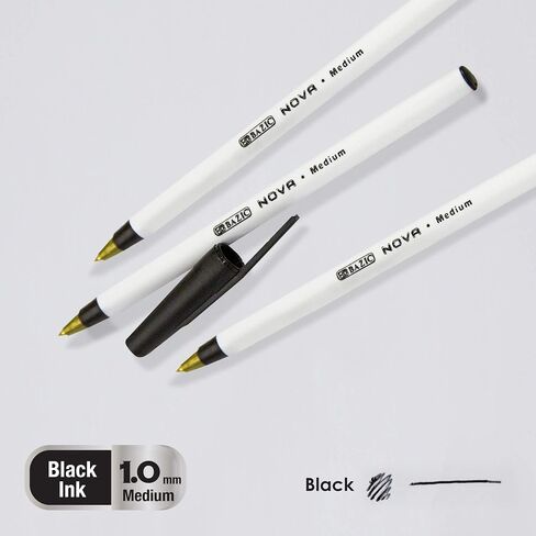 BAZIC Nova Black Color Stick Pen (12/Box) in Saudi Arabia