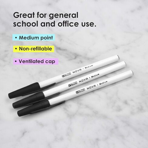 BAZIC Nova Black Color Stick Pen (12/Box) in Saudi Arabia
