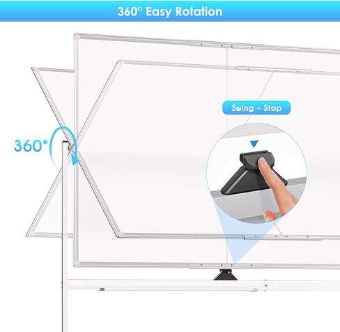 سبورة بيضاء متدحرجة من maxtek، لوحة بيضاء مغناطيسية كبيرة مقاس 48 × 36 مع حوامل، لوحة بيضاء كبيرة مزدوجة الجوانب قابلة للمسح الجاف على عجلات للمدرسة المنزلية والمكتب المنزلي والمكتب والمدرسة (فضي، 48 × 36) in Kuwait