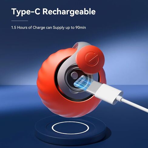 Speedy Sprint Ball Toy for Cat Type-C Rechargeable Interactive Cats Toy Orange in Saudi Arabia