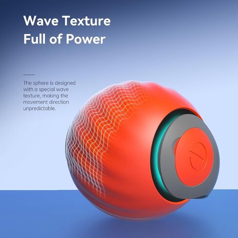 Speedy Sprint Ball Toy for Cat Type-C Rechargeable Interactive Cats Toy Orange in Saudi Arabia