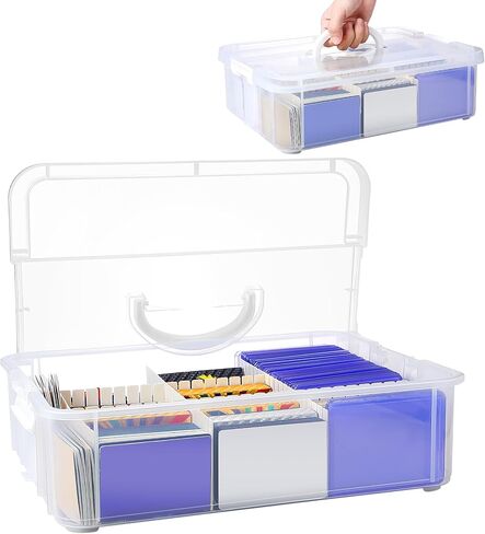 Yexiya 35 Pt Clear Card Storage Box Trading Card Storage Box Card Storage Box Plastic Playing Card Case, Large for Standard Card in Saudi Arabia