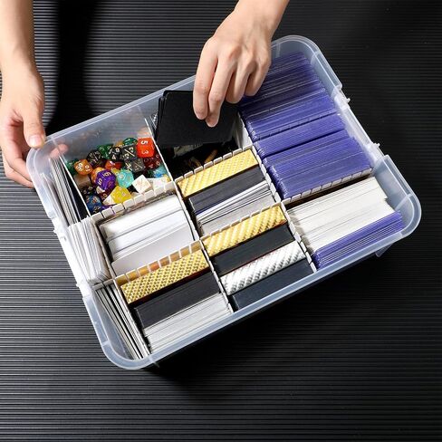 Yexiya 35 Pt Clear Card Storage Box Trading Card Storage Box Card Storage Box Plastic Playing Card Case, Large for Standard Card in Saudi Arabia