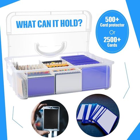 Yexiya 35 Pt Clear Card Storage Box Trading Card Storage Box Card Storage Box Plastic Playing Card Case, Large for Standard Card in Saudi Arabia