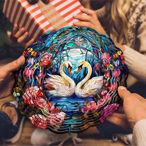 64memory Swan Wind Spinner, Swan Wind Spinner Hanging for Yard and Garden, Unique Gift Wind Spinner, 3D Hanging Wind Spinner Outdoor, Cute Swan Wind Spinner (Swan) in Saudi Arabia