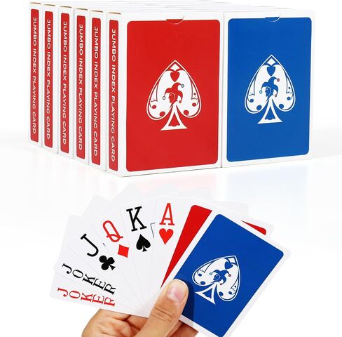 TYYIHUA Playing Cards Large Print, Low Vision Playing Cards, 2 Pack Poker Cards, Large Print Playing Cards for Seniors, Vision Impaired, for Blackjack, Euchre, Canasta Card Game in Saudi Arabia