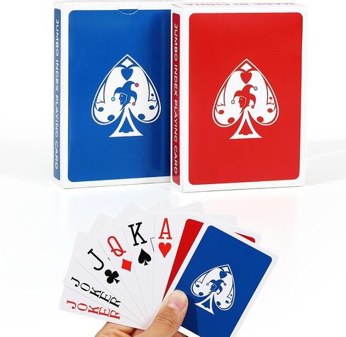 TYYIHUA Playing Cards Large Print, Low Vision Playing Cards, 2 Pack Poker Cards, Large Print Playing Cards for Seniors, Vision Impaired, for Blackjack, Euchre, Canasta Card Game in Saudi Arabia