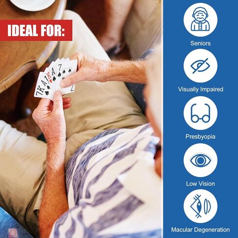 TYYIHUA Playing Cards Large Print, Low Vision Playing Cards, 2 Pack Poker Cards, Large Print Playing Cards for Seniors, Vision Impaired, for Blackjack, Euchre, Canasta Card Game in Saudi Arabia