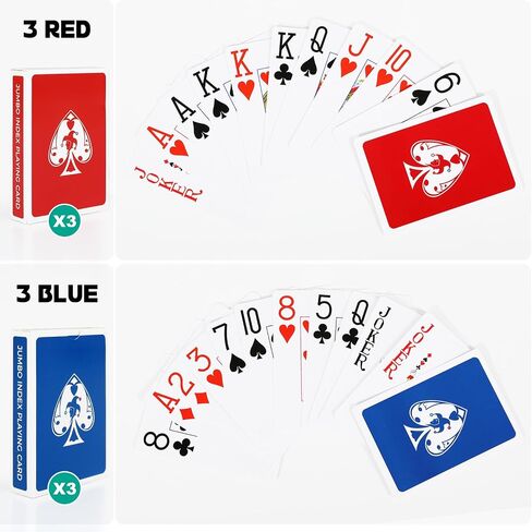 TYYIHUA Playing Cards Large Print, Low Vision Playing Cards, 2 Pack Poker Cards, Large Print Playing Cards for Seniors, Vision Impaired, for Blackjack, Euchre, Canasta Card Game in Saudi Arabia