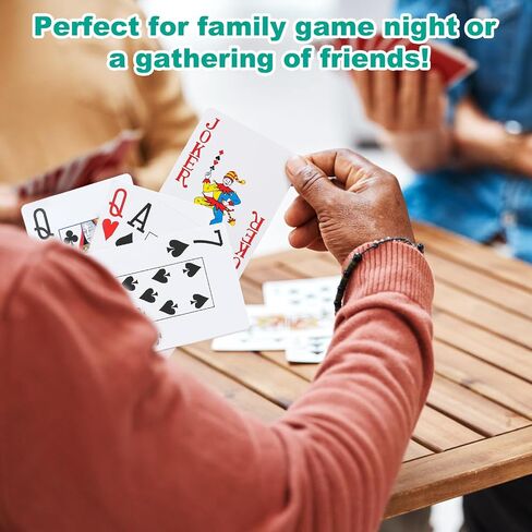 TYYIHUA Playing Cards Large Print, Low Vision Playing Cards, 2 Pack Poker Cards, Large Print Playing Cards for Seniors, Vision Impaired, for Blackjack, Euchre, Canasta Card Game in Saudi Arabia