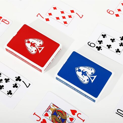 TYYIHUA Playing Cards Large Print, Low Vision Playing Cards, 2 Pack Poker Cards, Large Print Playing Cards for Seniors, Vision Impaired, for Blackjack, Euchre, Canasta Card Game in Saudi Arabia