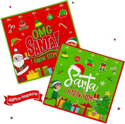 48 قطعة سانتا أنا أعرفه ديكورات الأصدقاء القزم زينة عيد الميلاد سانتا سانتا عيد الميلاد المناديل أدوات المائدة عيد الميلاد لعيد الميلاد قزم زينة عيد الميلاد حزب زينة in Kuwait